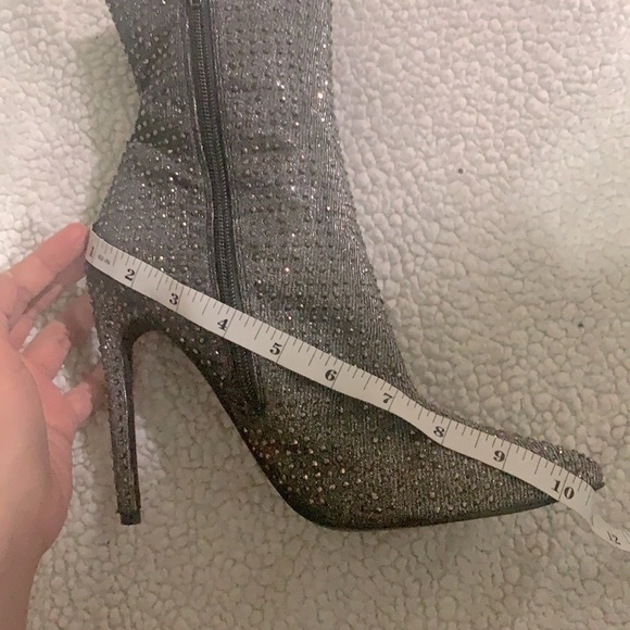 Steve Madden Wifey Pewter Rhinestone Stiletto Boot - Picture 12 of 14